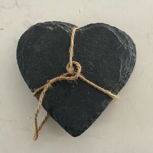 Heart-Shaped Black Slate Coasters